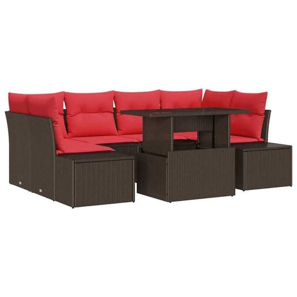 Maison Exclusive - 7-delars trädgårdsoff-set 6-sits
