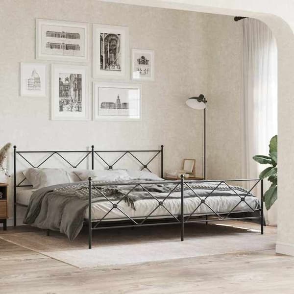 Maison Exclusive - Musta metallinen sängynpääty 200 cm