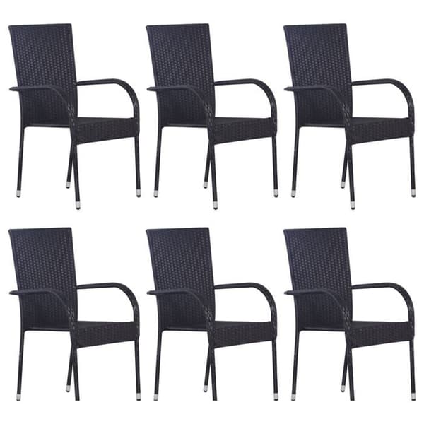 Maison Exclusive - Have spisebordssæt 7 dele Sort Svart