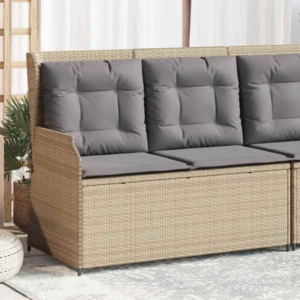 Maison Exclusive - Beige polyrottinkinen puutarhapenkk beige