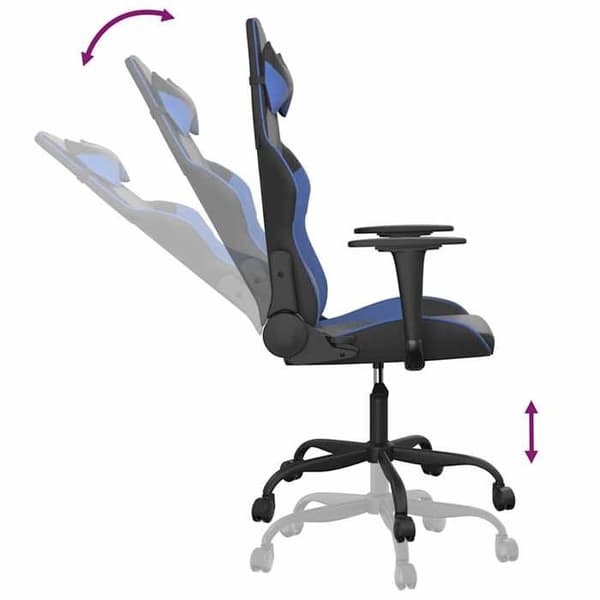 Maison Exclusive - Svart och blå spelstol i konstläder