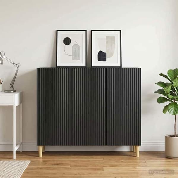 Maison Exclusive - Buffet Sort 89 x 34,5 x 80 cm Ingeniørtræ