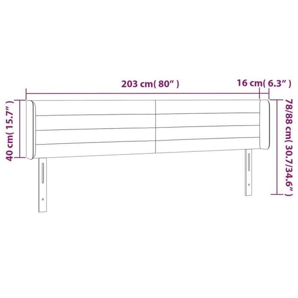 Maison Exclusive - LED-päätyruutu Vaaleanpunainen 203x16x78/88 cm Sametti rosa