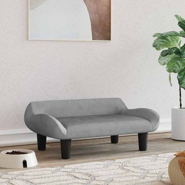 Maison Exclusive - Ljusgrå hundsäng 70x40x24 cm sammet ljusgrått