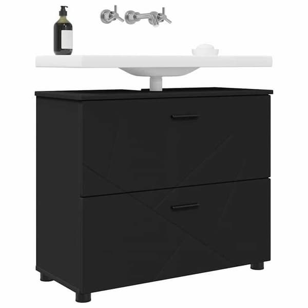 Maison Exclusive - Badeværelsesskab med skuffe Sort 76,5 x 35 x 64 cm