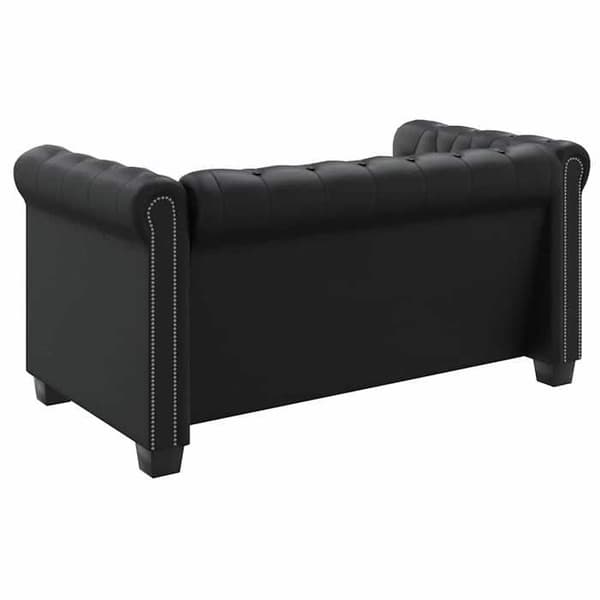 Maison Exclusive - Chesterfield 2-personers sofa i sort kunstlæder