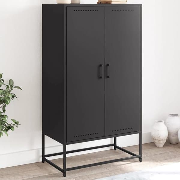 Maison Exclusive - Sort høj buffet 68,5x38,5x123,5 cm stål