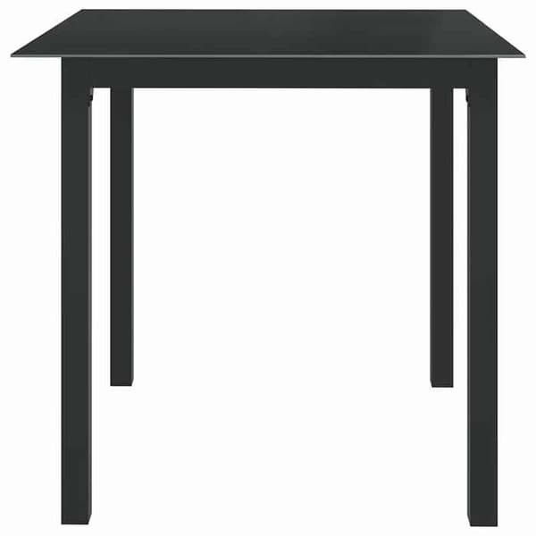 Havemøbel - EKSKLUSIV HUS - 80x80x74 cm - Sort - Aluminium - Glasplade Svart