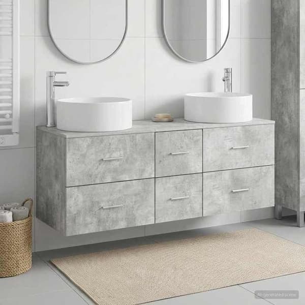 Maison Exclusive - 3 osan kylpyhuonekalustesarja Betoni harmaa