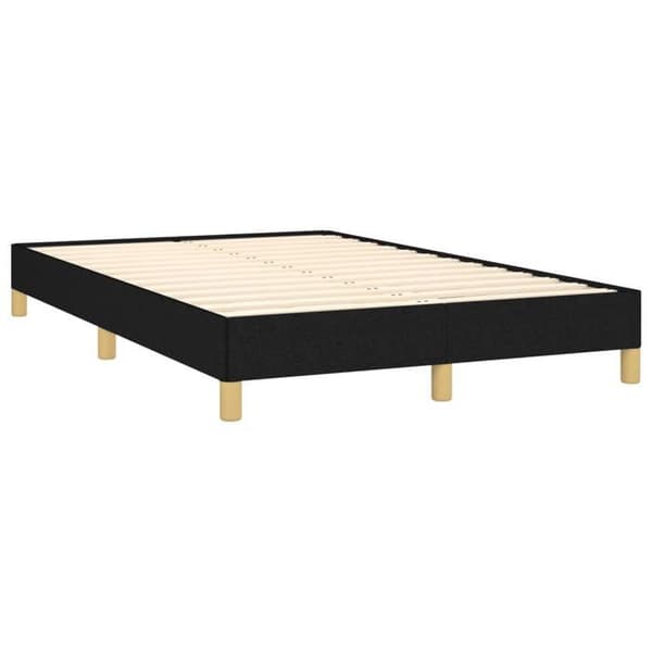 Sengestel med madras - Eksklusivt hjem - 120x190 cm - Justerbart hovedgærde - Sort - Polyester stof