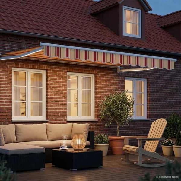 Maison Exclusive - Fällbart elektriskt markis Multicolor 3,5 x 2,5 m