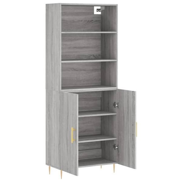 Maison Exclusive - Buffé hög Sonoma grå 69,5x34x180 cm Ingenjörsträ Sonoma grå