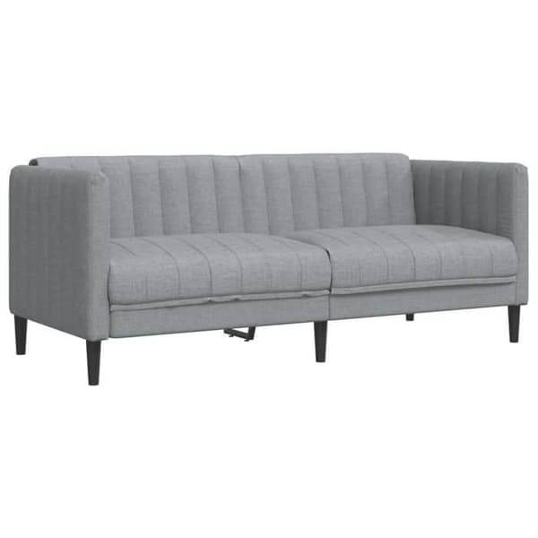Soffa 2 platser - EXKLUSIV HEM - 176 x 76,5 cm - Ljusgrått tyg - Mjuk sits - Robusta ben Ljusgrått