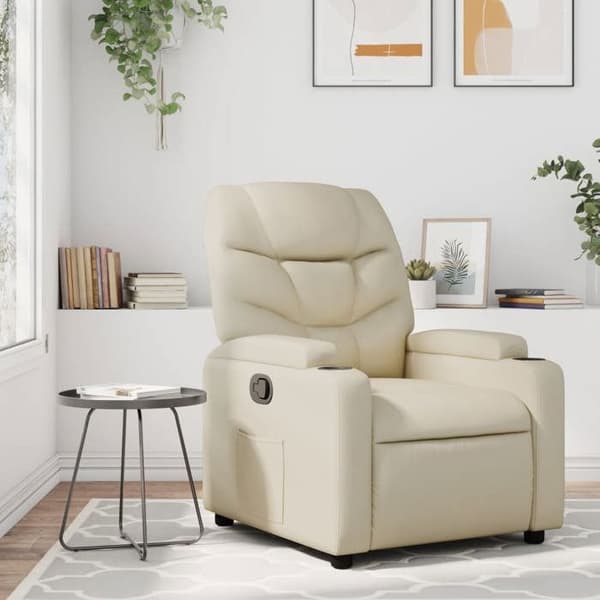 Maison Exclusive - Læderlook hvilestol i creme