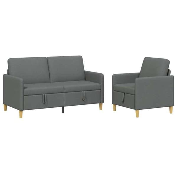 Maison Exclusive - Soffa med förvaring 2 st Grå mörk Polyester