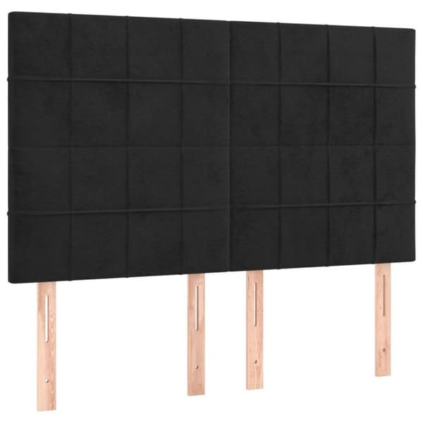 Maison Exclusive - LED-päätymustalla 144x5x118/128 cm sametti Svart