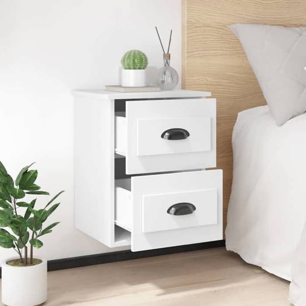 Maison Exclusive - Väggmonterade sängbord 2 st vit 41,5x36x53 cm Vit