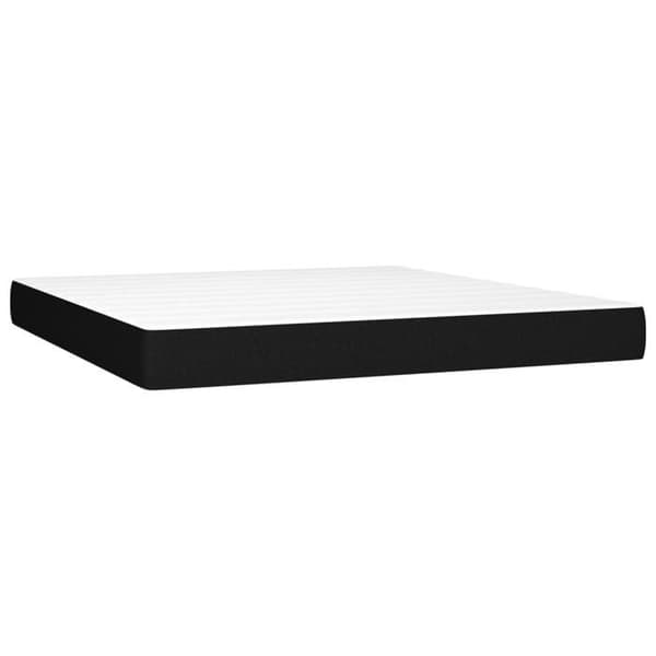 Seng med madras - Eksklusivt Hus - 160x200 cm - Justerbar hovedgærde - Sort - Polyesterstof
