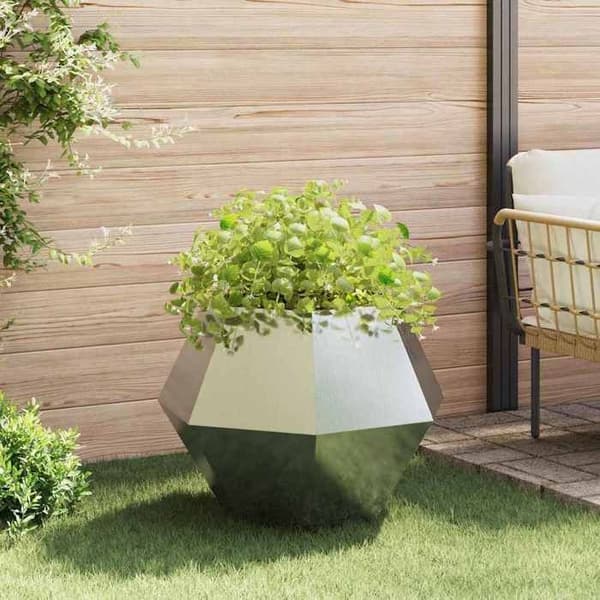 Jardinière - MAISON EXCLUSIVE - 75 x 75 x 60 cm - Galvaniseret stål - Sæt af 2 - Rektangulær Silver