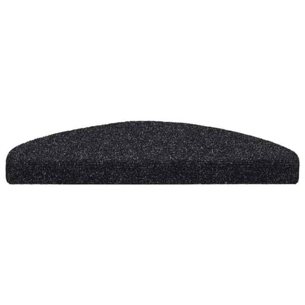 Maison Exclusive - Selvklæbende trappetæpper 10 stk 65 x 21 x 4 cm Sort Halvrund Stor Svart