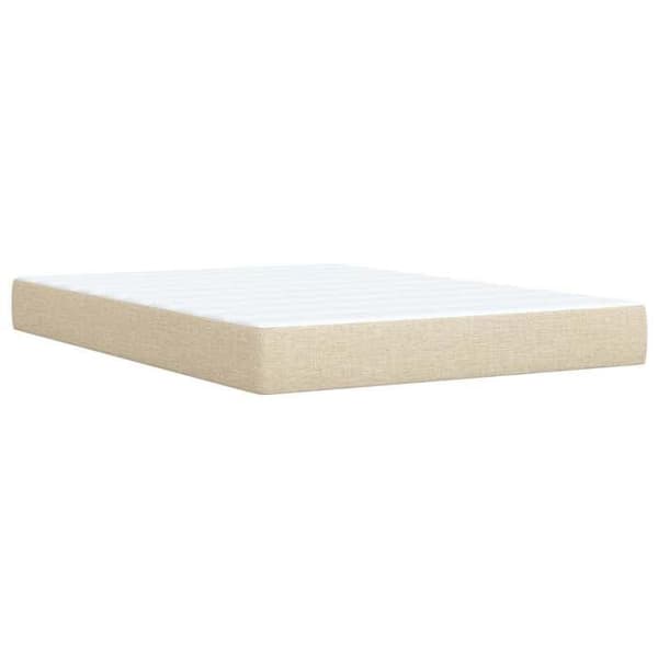 Maison Exclusive - Boxspring seng med madras Creme 140 x 200 cm Stof