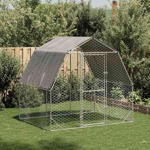 Maison Exclusive - Hönshus med tak 2,5x2x2,25 m galvaniserat stål