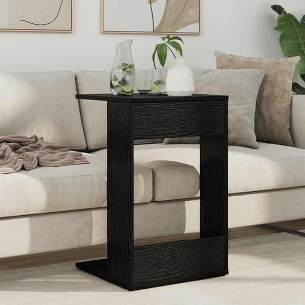 Sidebord - MAISON EXCLUSIVE - 40 x 38 x 62,5 cm - Sort eg - Ingeniørtræ - Rektangulær svart ek