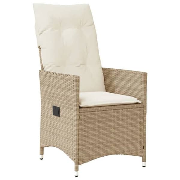 Maison Exclusive - Puutarhakalusteryhmä ja tyynyt 9 kpl beige Polyrottinki