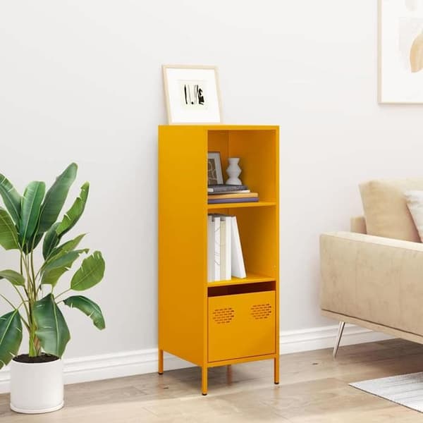Maison Exclusive - Buffet høj gul sennep 35x39x103,5 cm stål