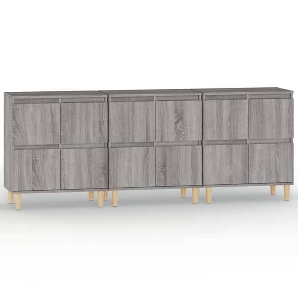 Maison Exclusive - Buffeter 3 stk sonoma grå 60x35x70 cm ingeniørtræ