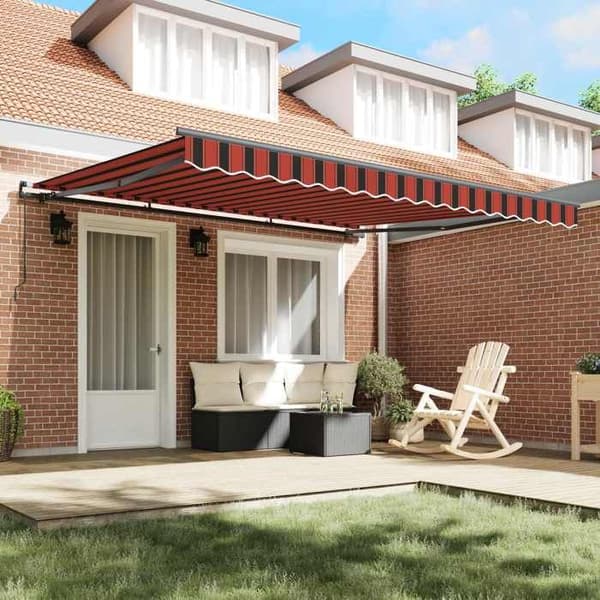 Maison Exclusive - Fällbart tak i orange och brunt 400 × 350 cm