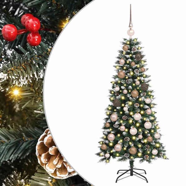 Kunstigt juletræ - EKSKLUSIV HUS - 120 cm - Grøn - Varm hvid LED - USB-strøm Grön