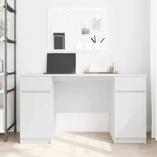 Maison Exclusive - Kontor Vit Ingenjörsträ 140 x 49 x 76 cm Vit
