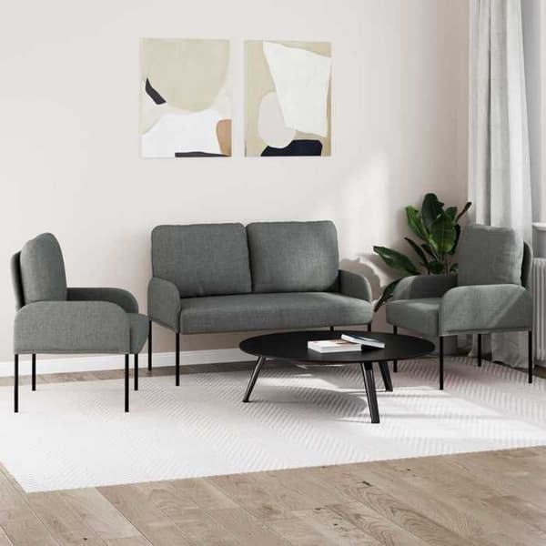 Maison Exclusive - 3-delt sofa sæt Mørkegrå Krydsfiner