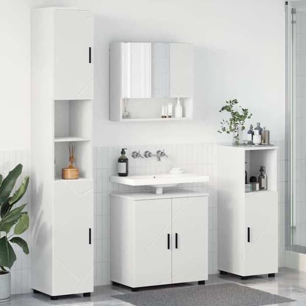 Maison Exclusive - 4 osan kylpyhuonekalustesarja Valkoinen
