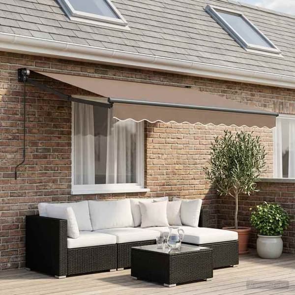 Maison Exclusive - Fällbart tak i taupe 3 x 2,5 m 100% polyester och aluminium