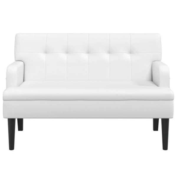 Bænk - Kunstlæder75 - Hvid - 112x65,5x75 cm - Elegance - Chic Vit