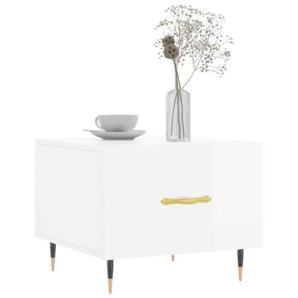 Maison Exclusive - 2 st soffbord vit glansig 50x50x40cm ingenjörsträ