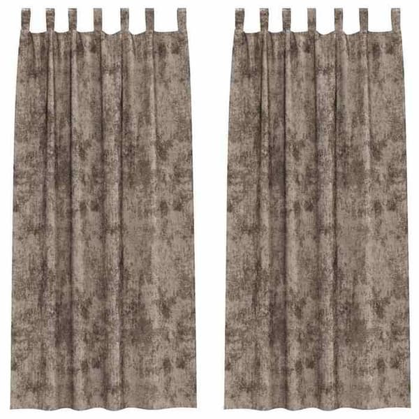 Maison Exclusive - Gardiner i sammet 2 st Cappuccino 245 x 140 cm Sammet Cappuccino