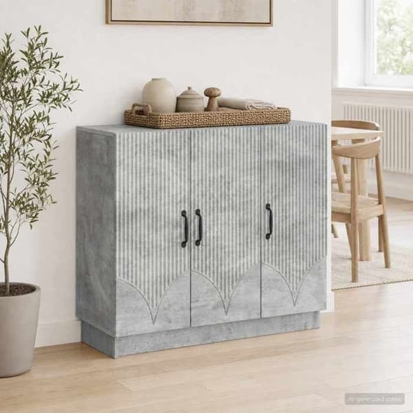 Maison Exclusive - Buffé Grå betong 89 x 34,5 x 77 cm Ingenjörsträ