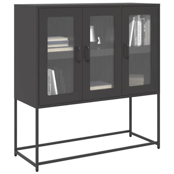Maison Exclusive - Buffet sort 100,5x39x107 cm koldvalset stål