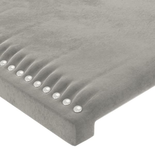 Maison Exclusive - Päätylevy korvilla Vaaleanharmaa 203x23x118/128 cm Sametti