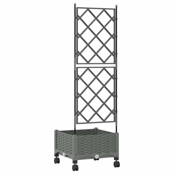 Maison Exclusive - Havebed med trellis og hjul Lys grå PP