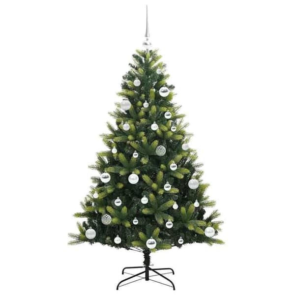 Kunstigt juletræ - EKSKLUSIV HUS - 150 cm - Med hængsler - 150 LED - Grøn Grön