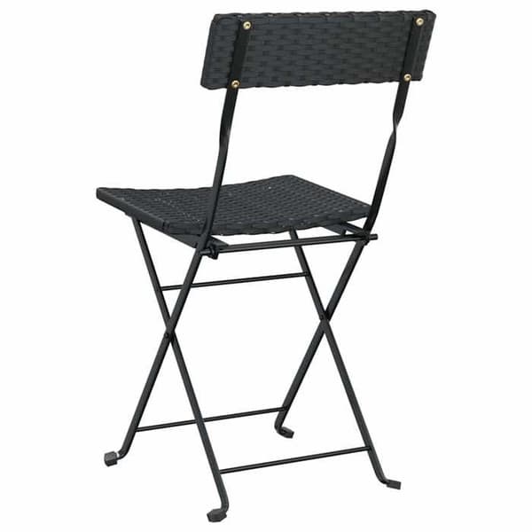Fällbara bistrostolar - Exklusivt Hem - Flätad resin - Pulverlackerad stålram - Set om 2 Svart