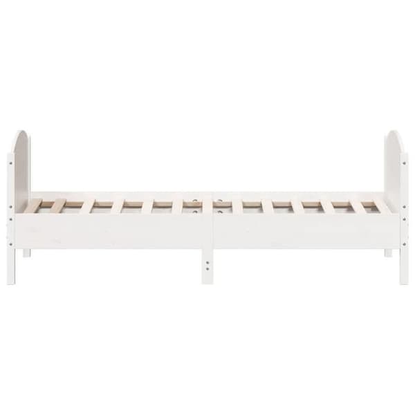 Maison Exclusive - Sängram utan madrass vit 75x190 cm massiv furu
