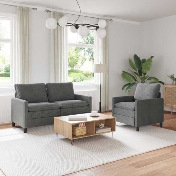 Maison Exclusive - Sæt af 2 sofaer Lys grå Polyester