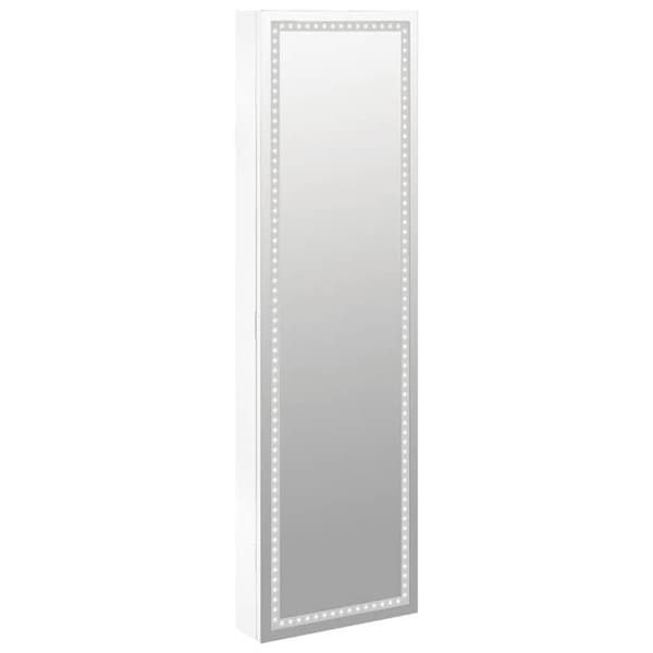 Maison Exclusive - Smyckesförvaring med spegel och vit väggmonterad LED-belysning