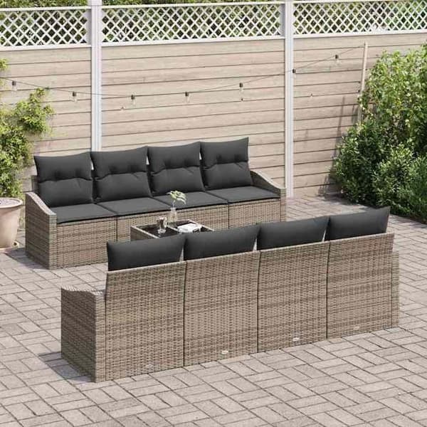 Lounge-soffor - MAISON EXCLUSIVE - Modulär - Grå - Flätad polyrotin & stål - Dold förvaring Grå