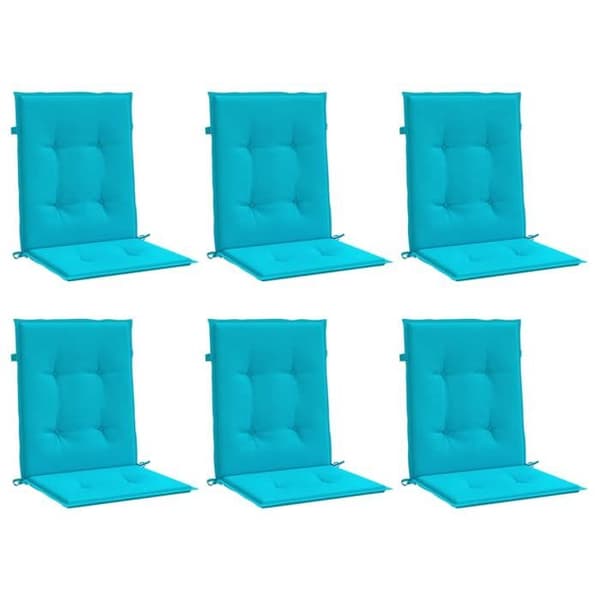 Maison Exclusive - Stolar med låg ryggstöd, 6-pack, turkos tyg